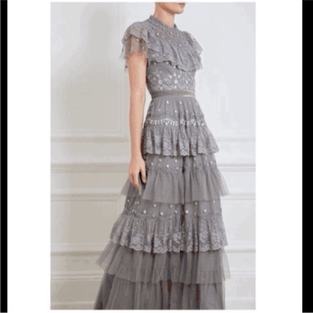 Needle and Thread Tiered Lace Dress